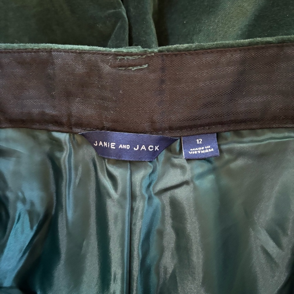 Janie and Jack The Velvet Pant Green Size 12 - Picture 6 of 6